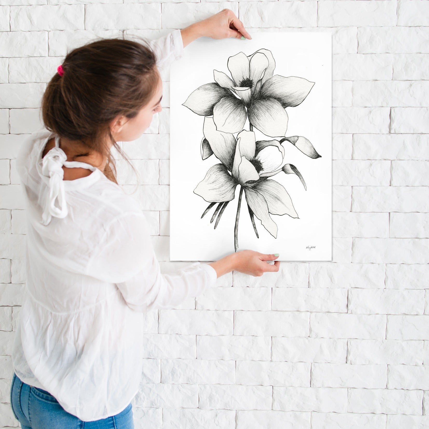 Flower Sketch Canvas Print