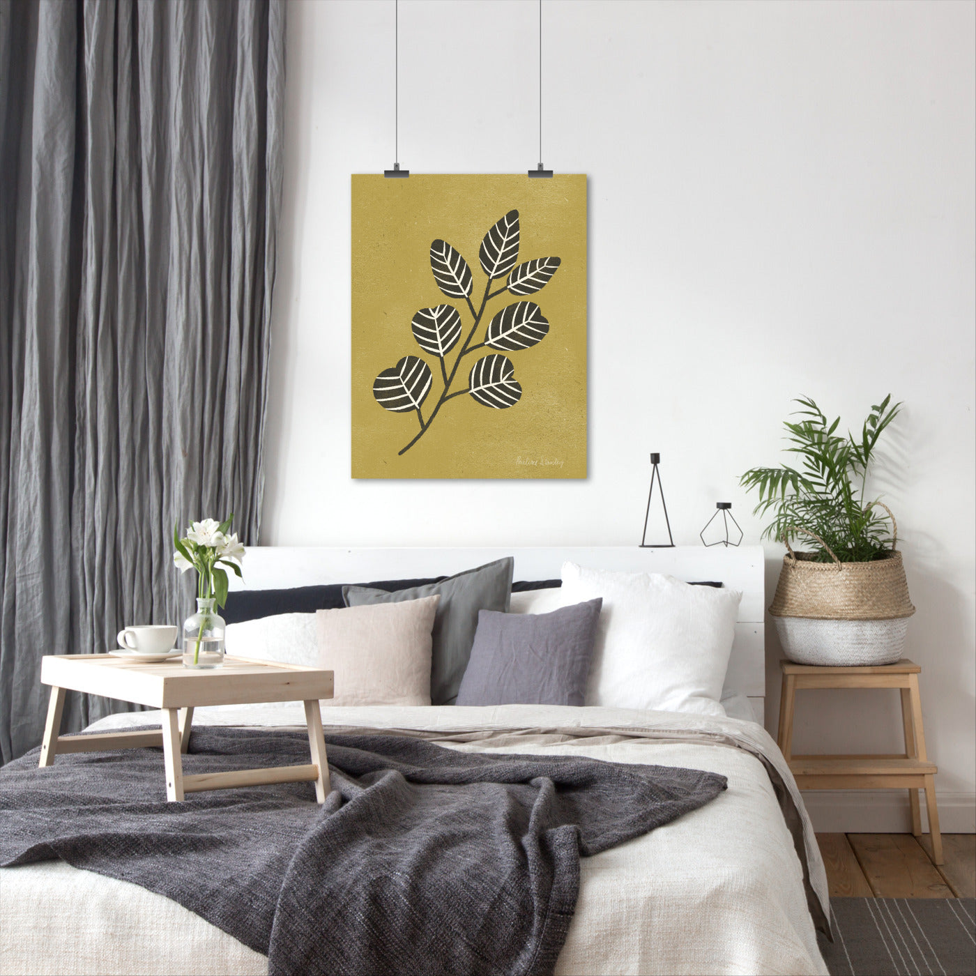 Art Print Wall Art Eucalyptus Branch Mustard Pauline Stanley – Americanflat