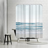 Blue Wave And Sand 1 by Artvir - Shower Curtain