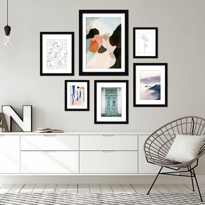 Contemporary Mixed Art - 6 Piece Framed Gallery Wall Set - Americanflat