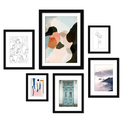 Contemporary Mixed Art - 6 Piece Framed Gallery Wall Set - Americanflat