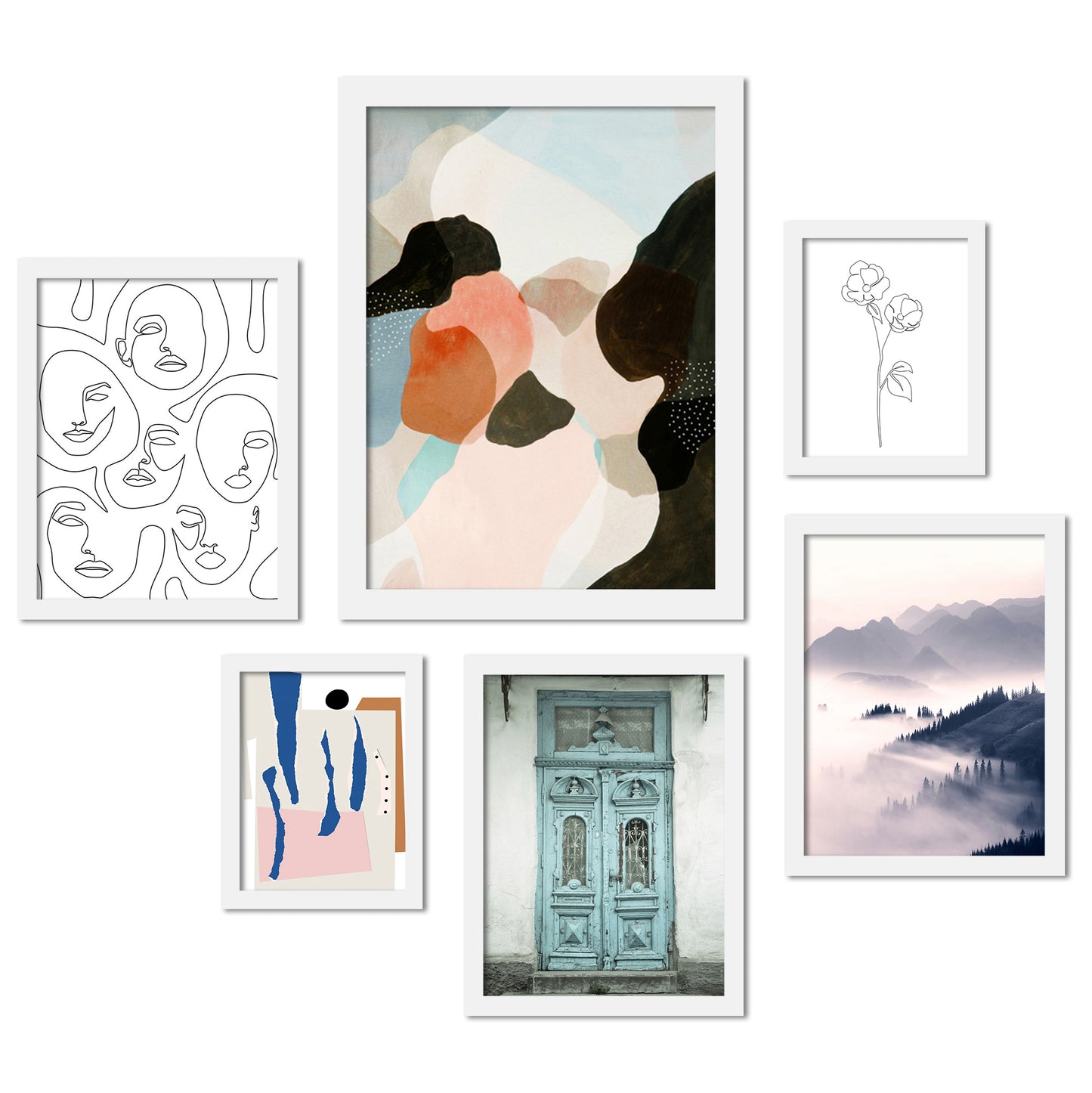 Contemporary Mixed-Art Framed Gallery Wall Set - Art Set - Americanflat