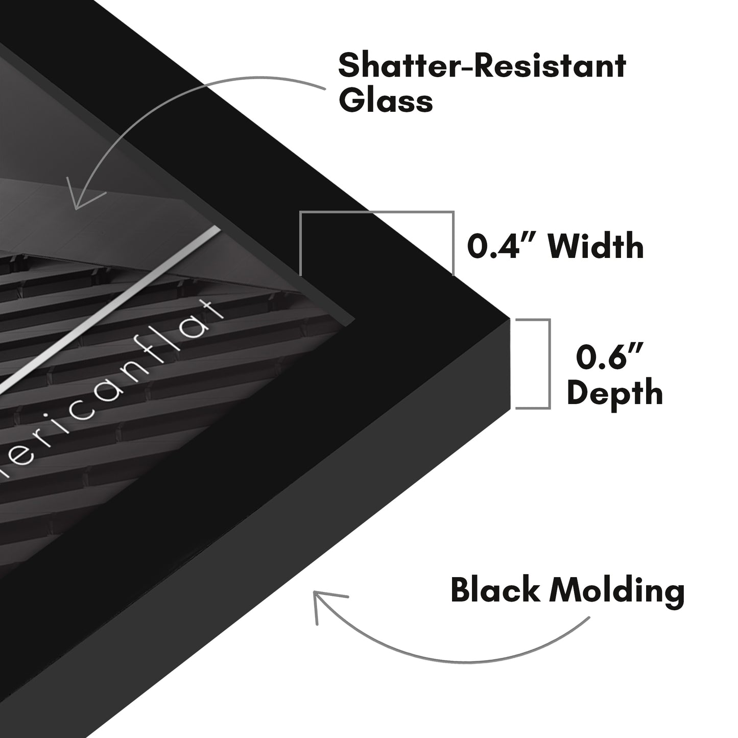 Thin Border Photo Frame in Black - Plexiglass Cover For Horizontal Formats - Picture Frame