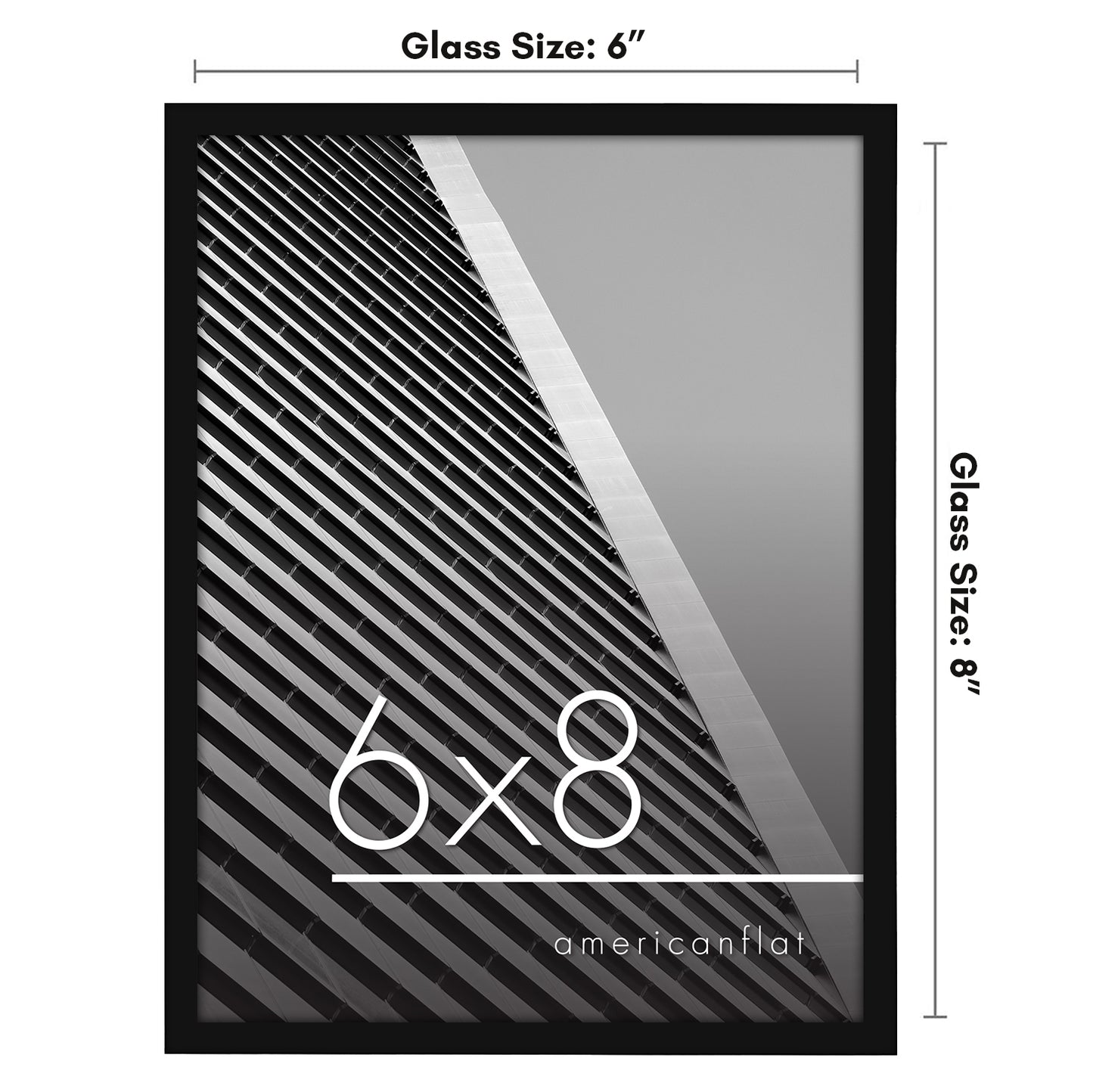 Thin Border Photo Frame in Black - Plexiglass Cover For Horizontal Formats - Picture Frame