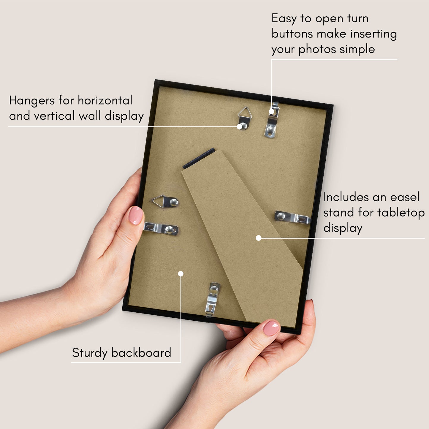 Thin Border Photo Frame in Black - Plexiglass Cover For Horizontal Formats - Picture Frame