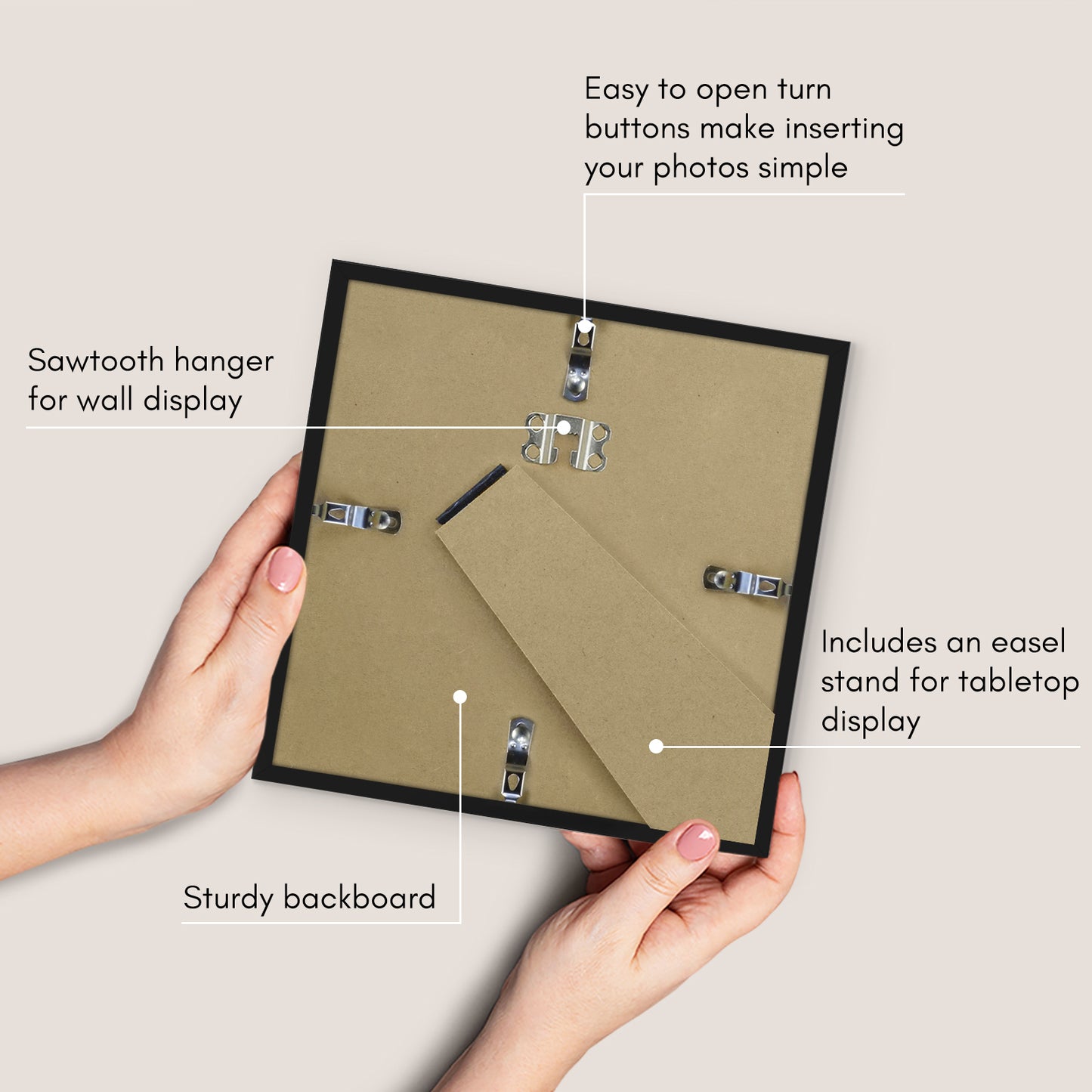 Thin Border Photo Frame in Black - Plexiglass Cover For Horizontal Formats - Picture Frame