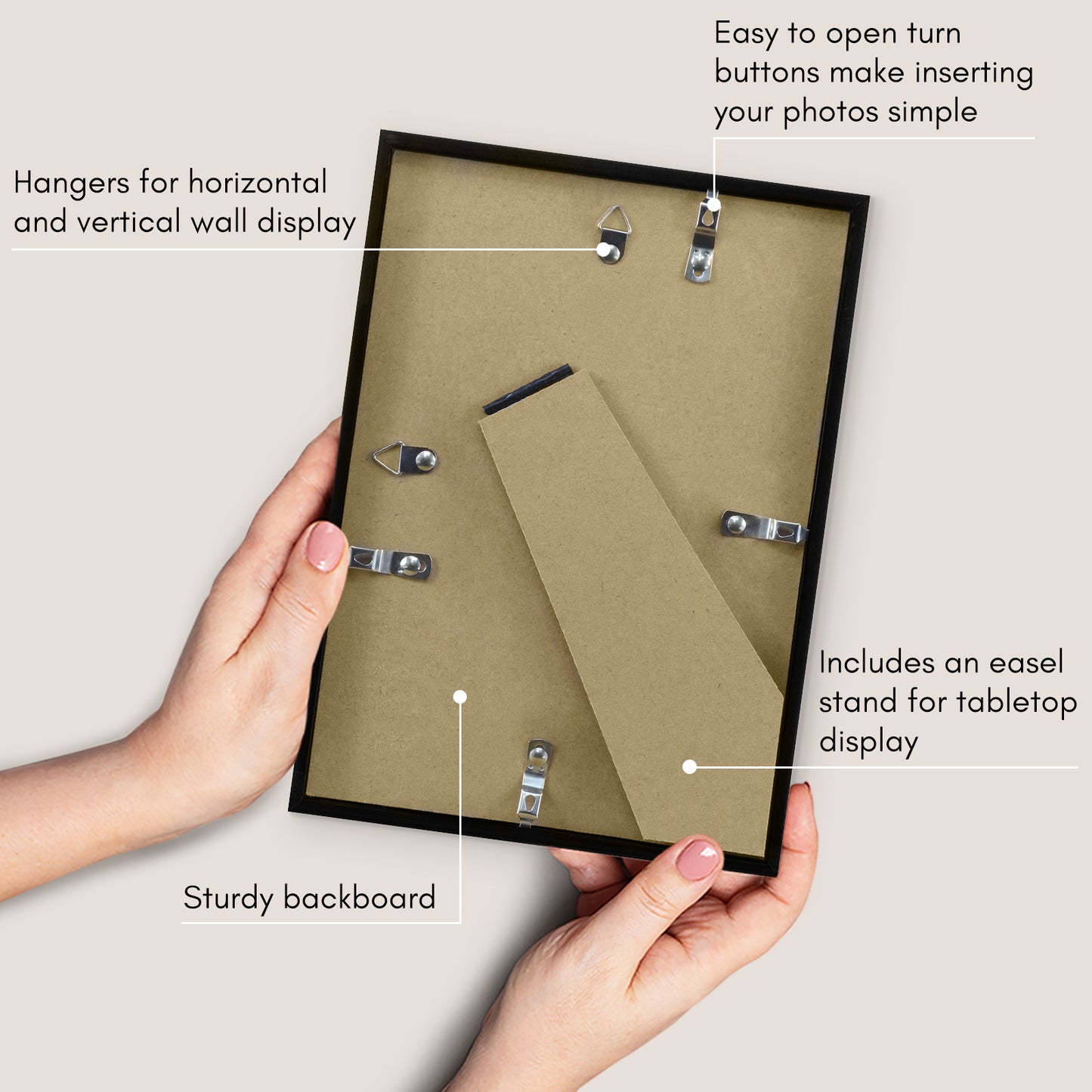 Thin Border Photo Frame in Black - Plexiglass Cover For Horizontal Formats - Picture Frame