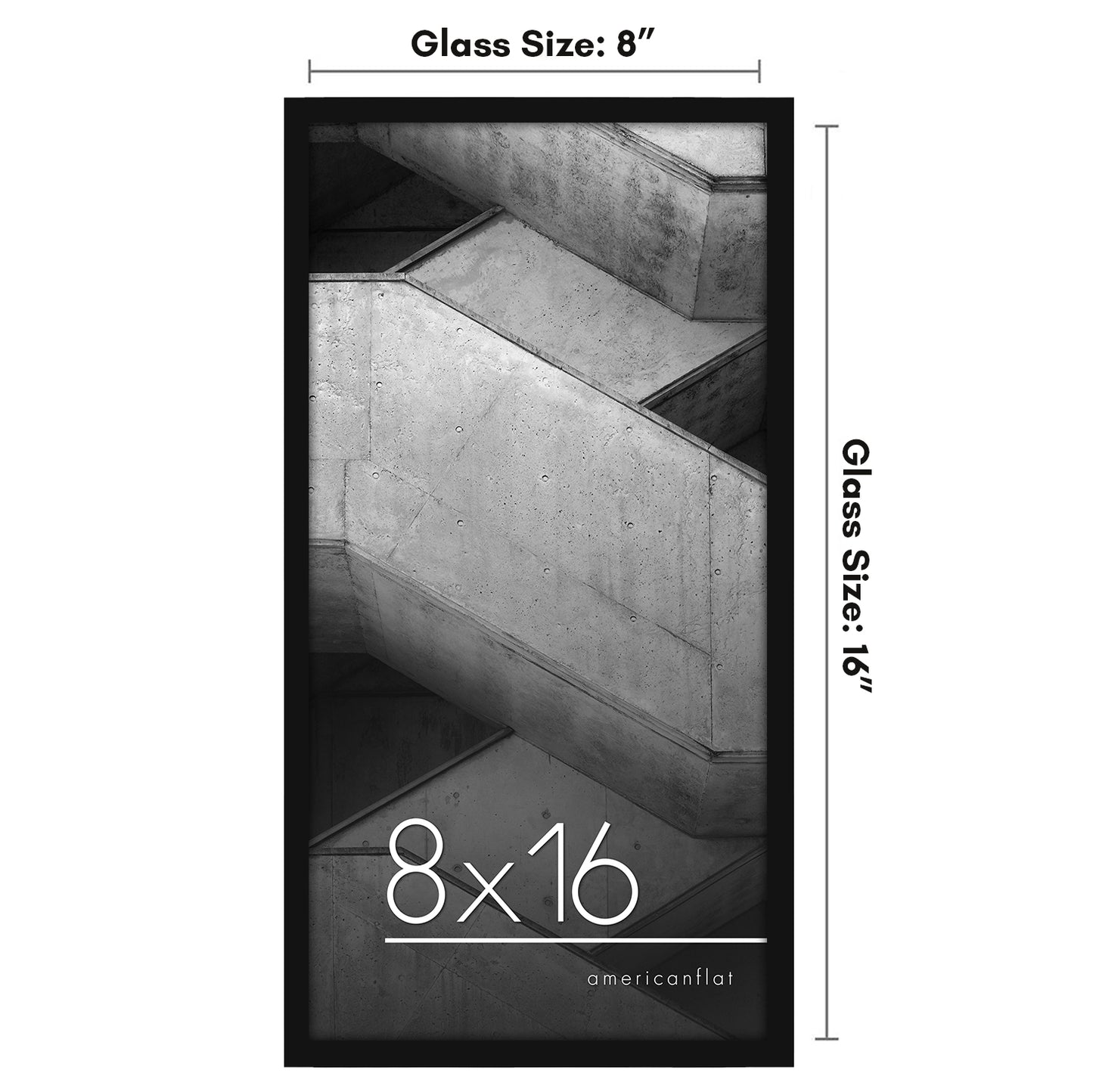 Thin Border Photo Frame in Black - Plexiglass Cover For Horizontal Formats - Picture Frame