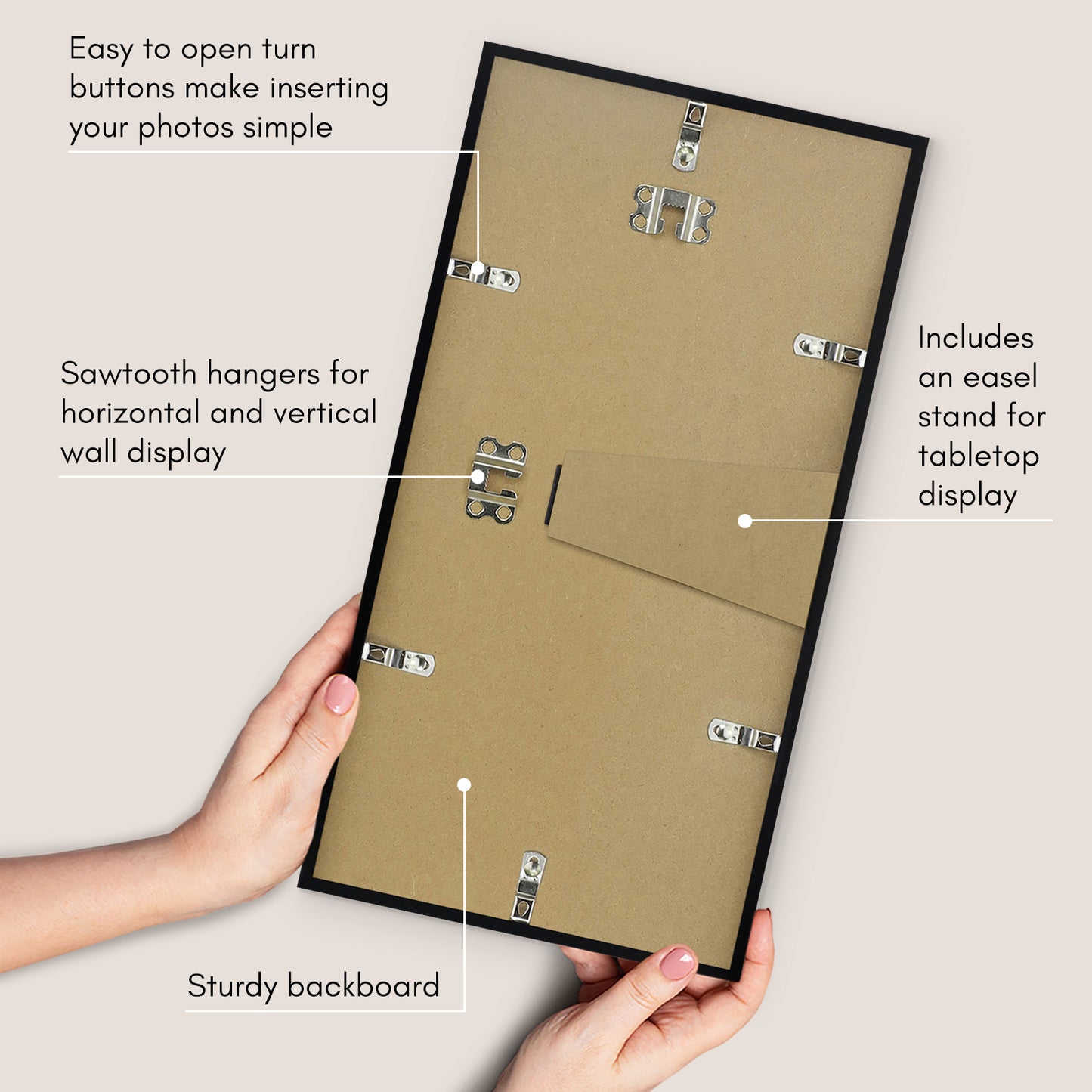 Thin Border Photo Frame in Black - Plexiglass Cover For Horizontal Formats - Picture Frame