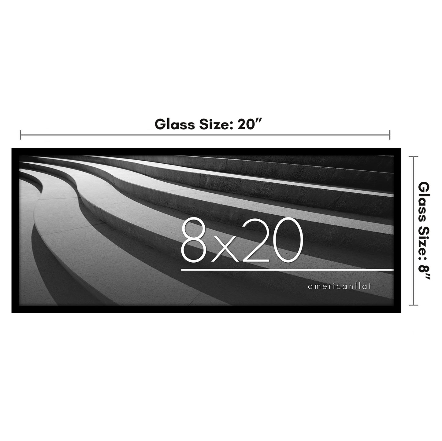 Thin Border Photo Frame in Black - Plexiglass Cover For Horizontal Formats - Picture Frame