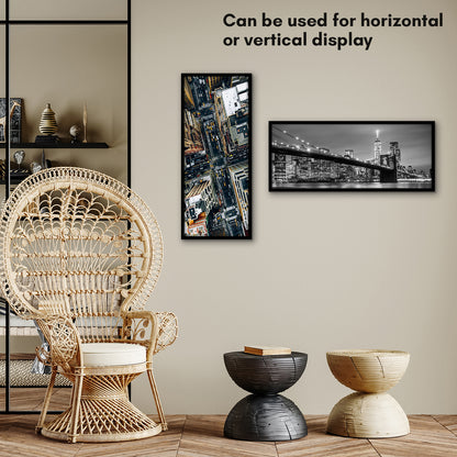 Thin Border Photo Frame in Black - Plexiglass Cover For Horizontal Formats - Picture Frame
