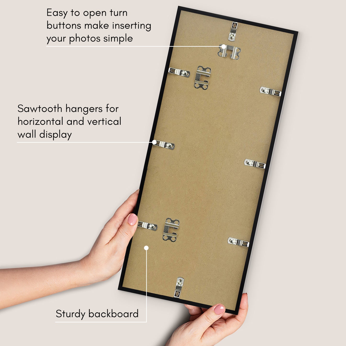 Thin Border Photo Frame in Black - Plexiglass Cover For Horizontal Formats - Picture Frame