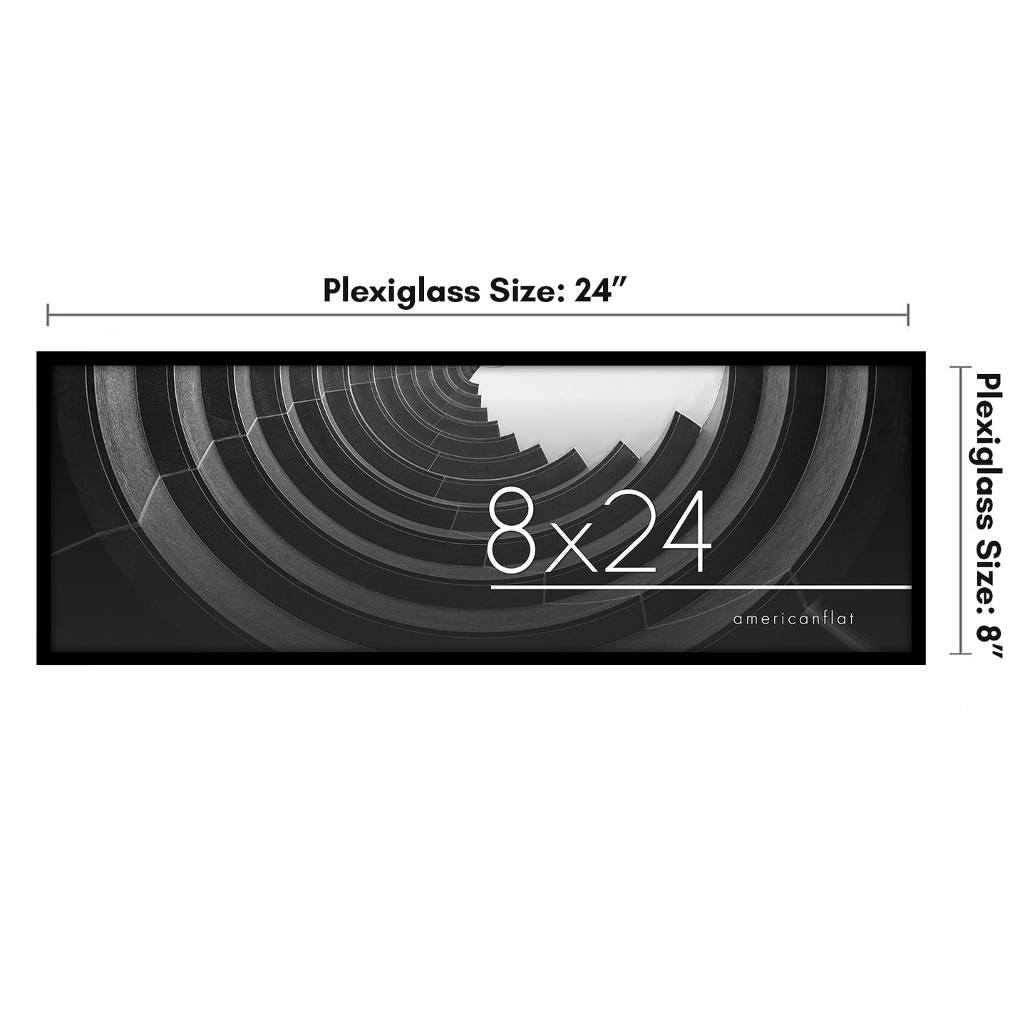 Thin Border Photo Frame in Black - Plexiglass Cover For Horizontal Formats - Picture Frame