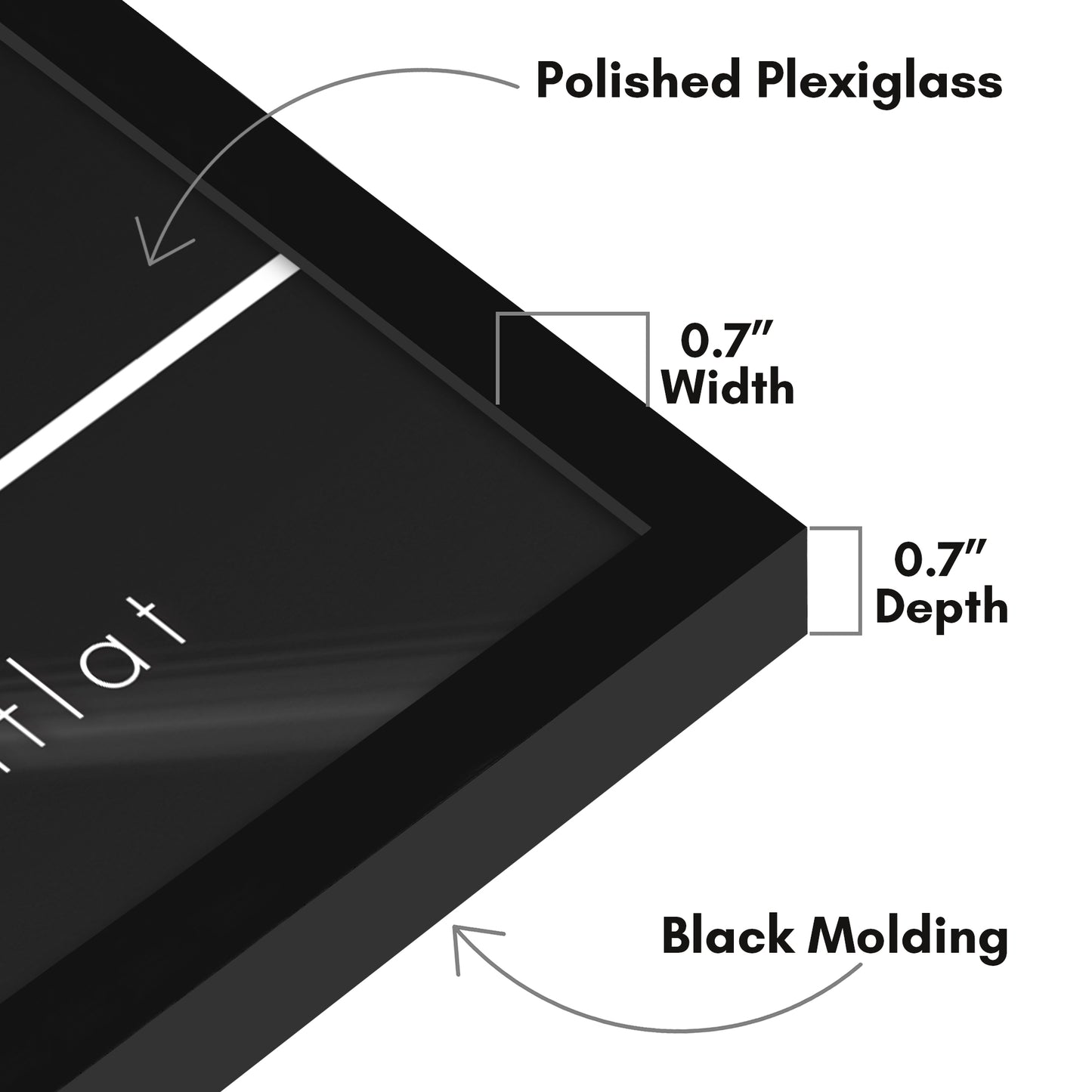 Thin Border Photo Frame in Black - Plexiglass Cover For Horizontal Formats - Picture Frame