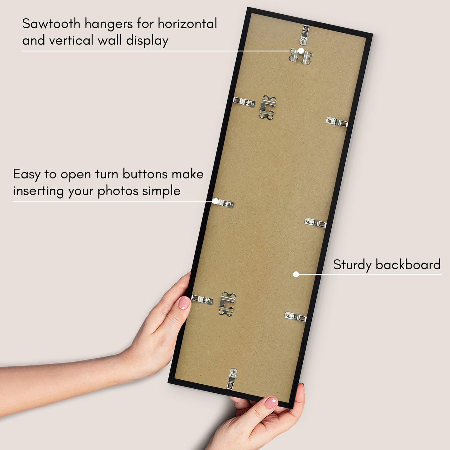 Thin Border Photo Frame in Black - Plexiglass Cover For Horizontal Formats - Picture Frame