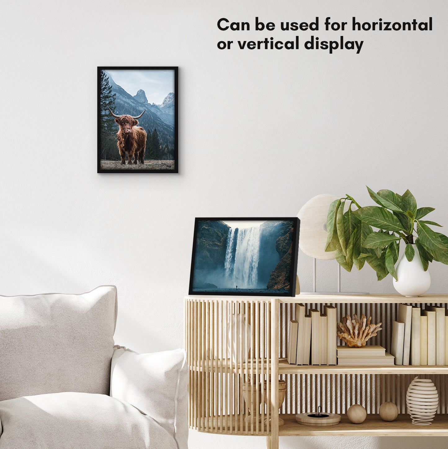 Thin Border Photo Frame in Black - Plexiglass Cover For Horizontal Formats - Picture Frame