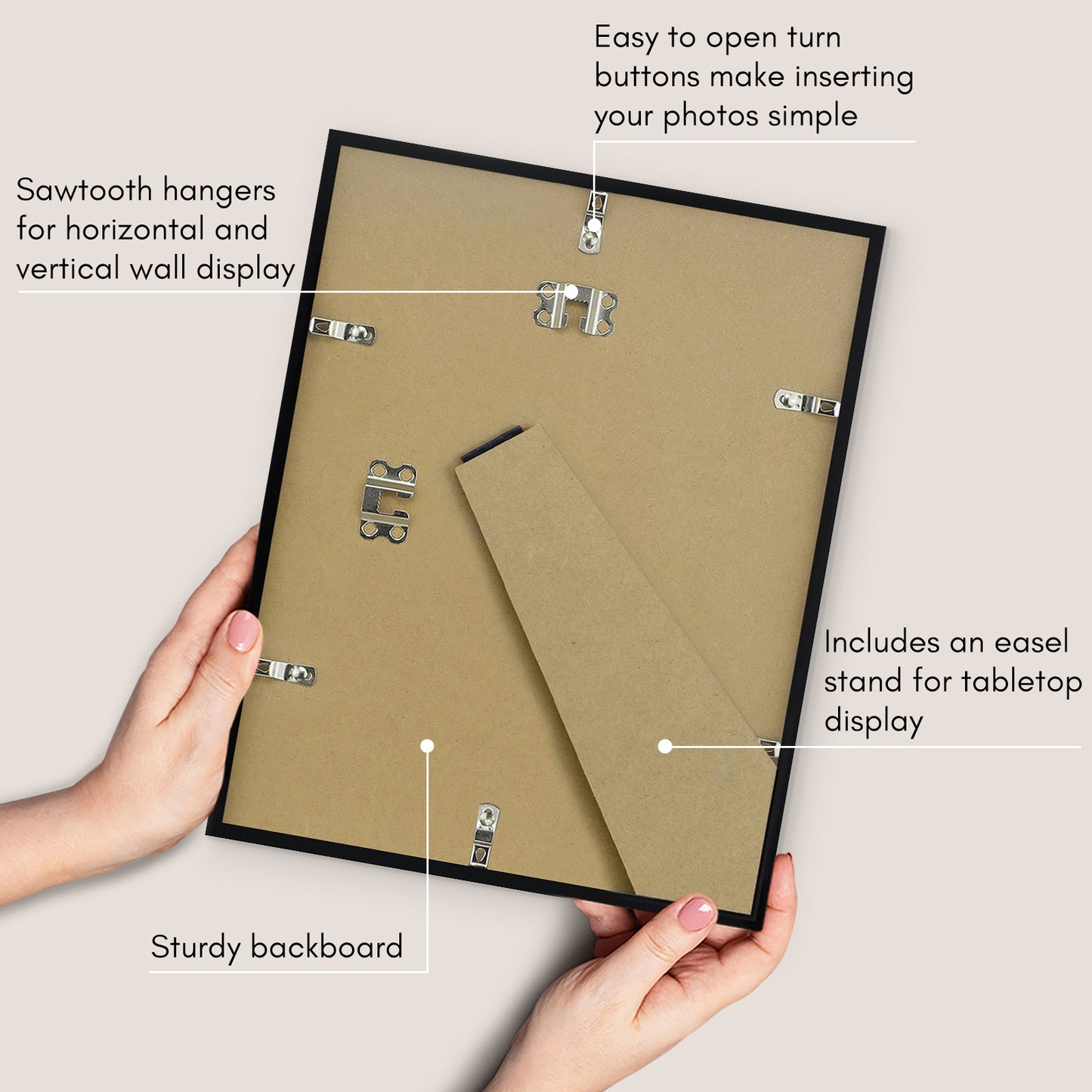 Thin Border Photo Frame in Black - Plexiglass Cover For Horizontal Formats - Picture Frame