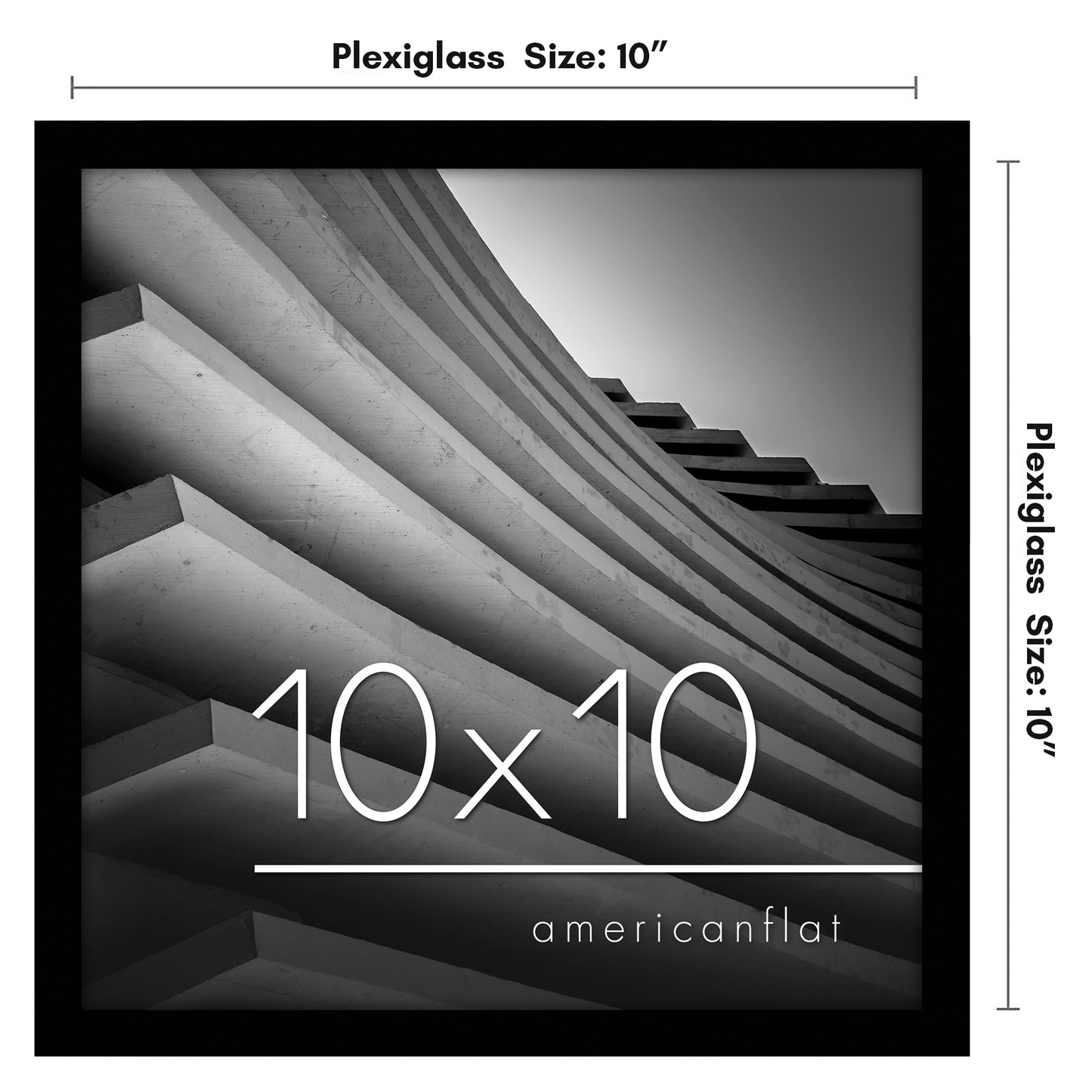 Thin Border Photo Frame in Black - Plexiglass Cover For Horizontal Formats - Picture Frame