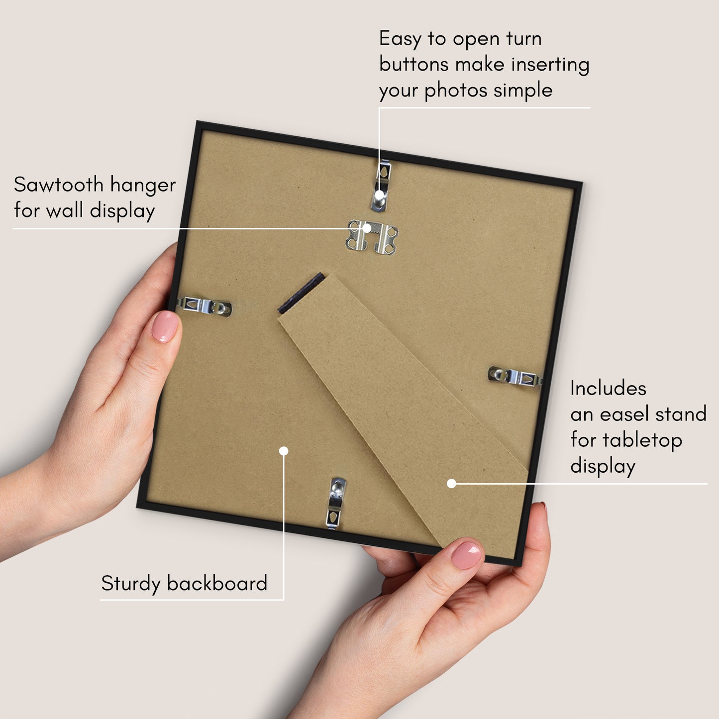 Thin Border Photo Frame in Black - Plexiglass Cover For Horizontal Formats - Picture Frame