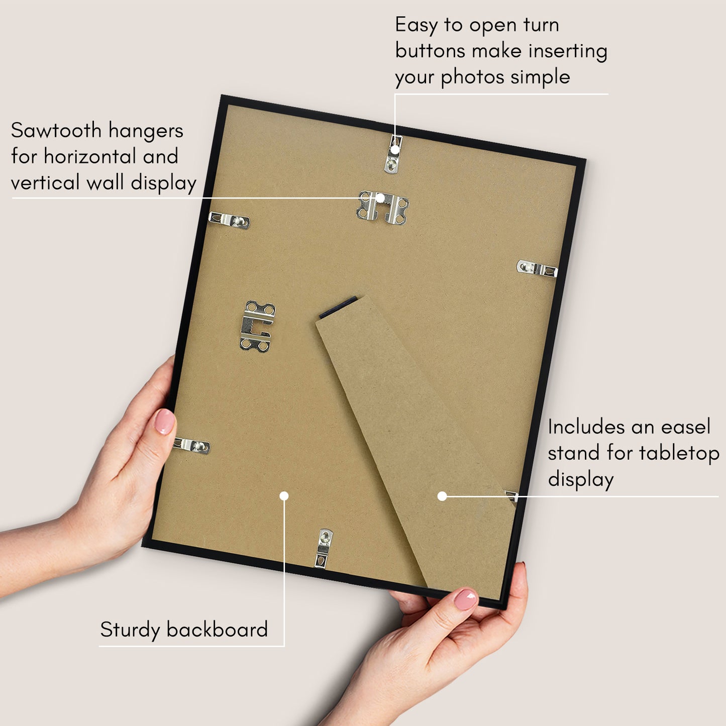 Thin Border Photo Frame in Black - Plexiglass Cover For Horizontal Formats - Picture Frame