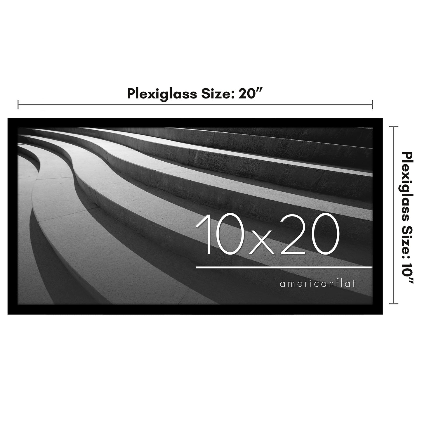 Thin Border Photo Frame in Black - Plexiglass Cover For Horizontal Formats - Picture Frame