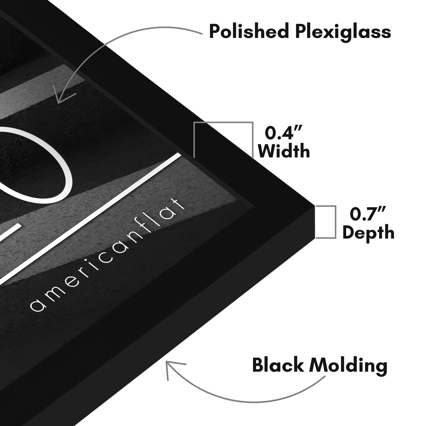 Thin Border Photo Frame in Black - Plexiglass Cover For Horizontal Formats - Picture Frame