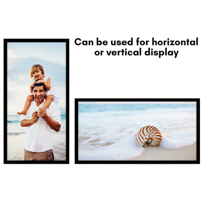 Thin Border Photo Frame in Black - Plexiglass Cover For Horizontal Formats - Picture Frame