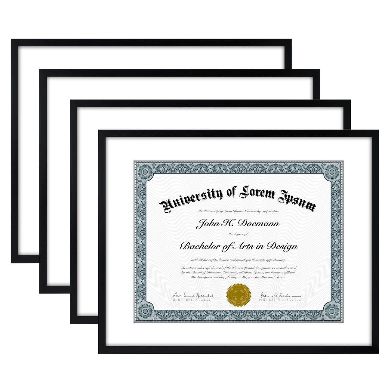 Americanflat Legacy Diploma Frame | With Mat Multi pack | Shatter-Resistant