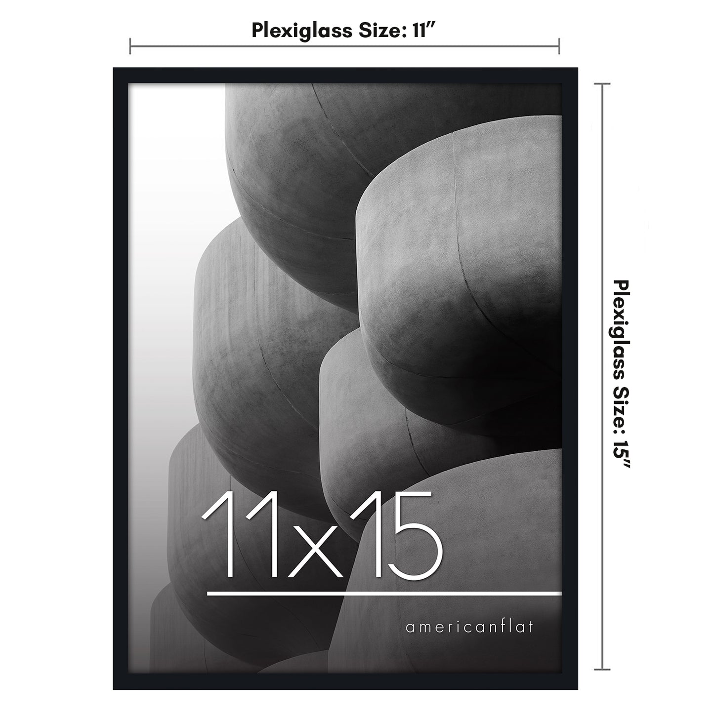 Thin Border Photo Frame in Black - Plexiglass Cover For Horizontal Formats - Picture Frame