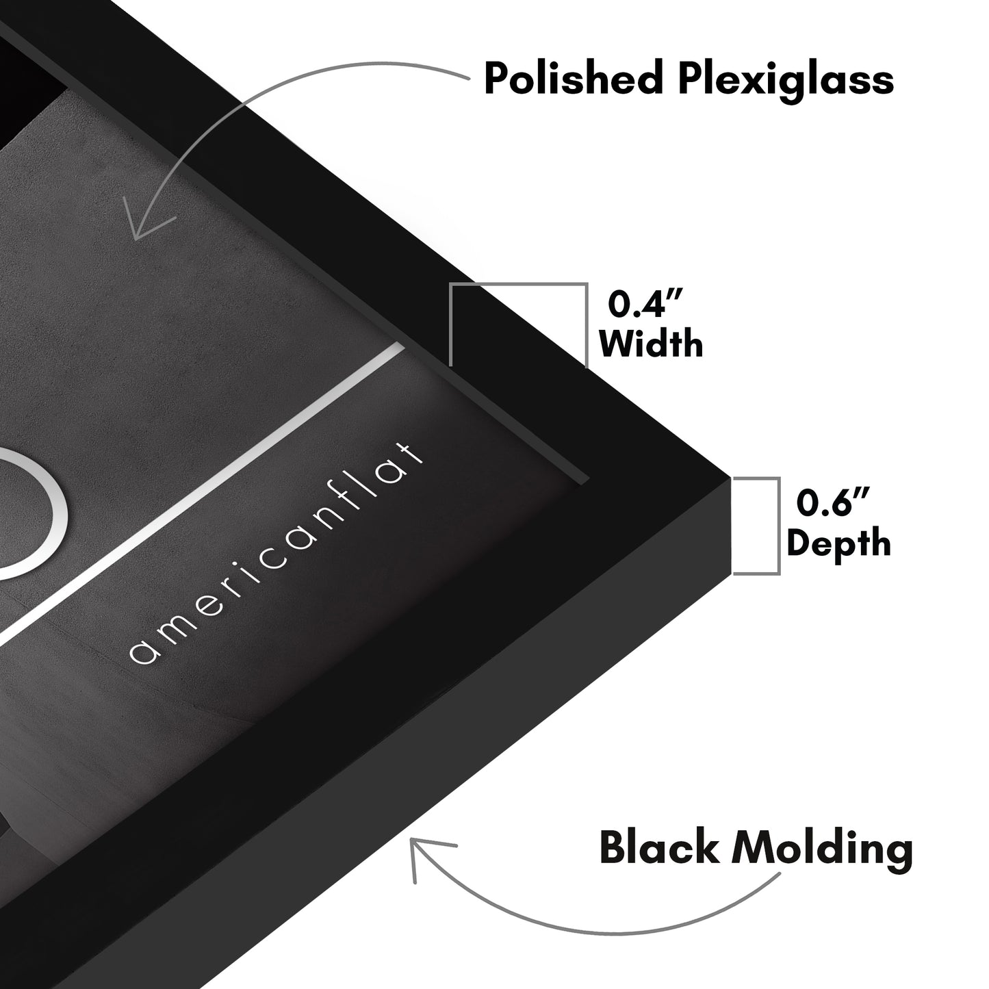 Thin Border Photo Frame in Black - Plexiglass Cover For Horizontal Formats - Picture Frame