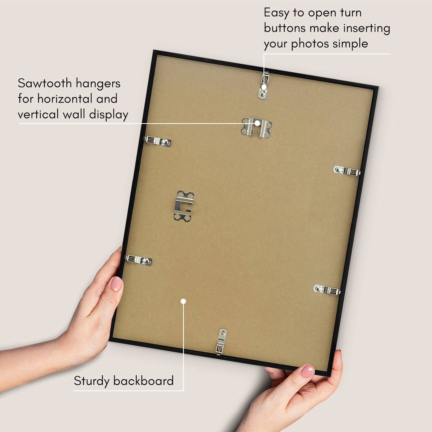Thin Border Photo Frame in Black - Plexiglass Cover For Horizontal Formats - Picture Frame