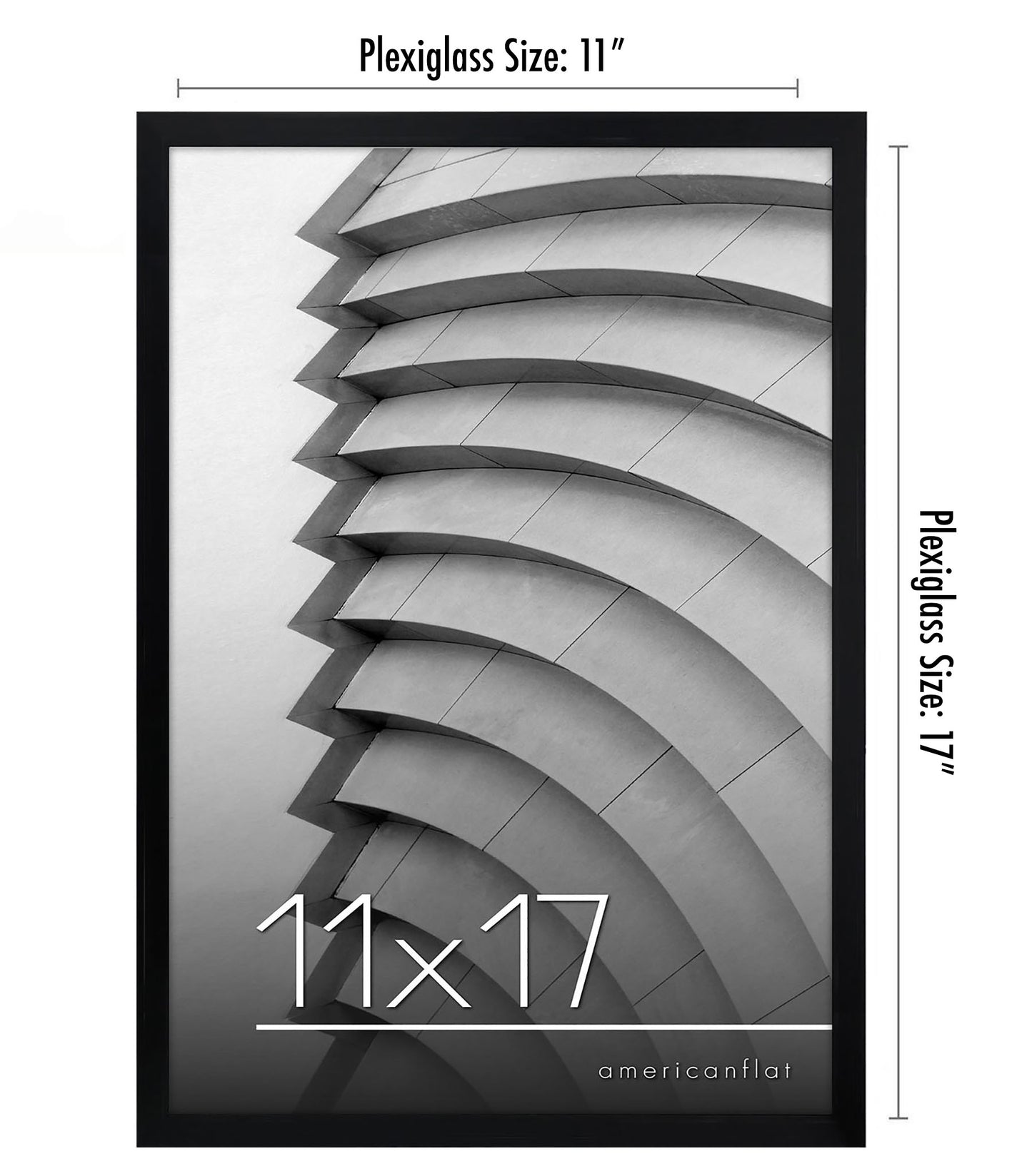 Thin Border Photo Frame in Black - Plexiglass Cover For Horizontal Formats - Picture Frame