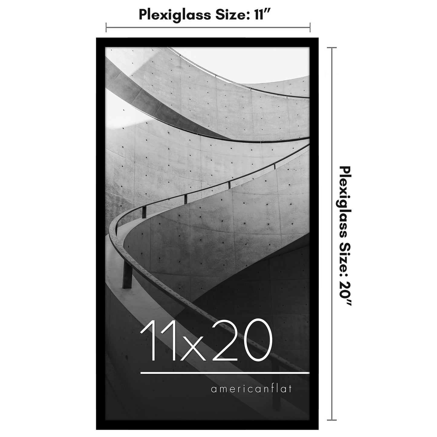 Thin Border Photo Frame in Black - Plexiglass Cover For Horizontal Formats - Picture Frame