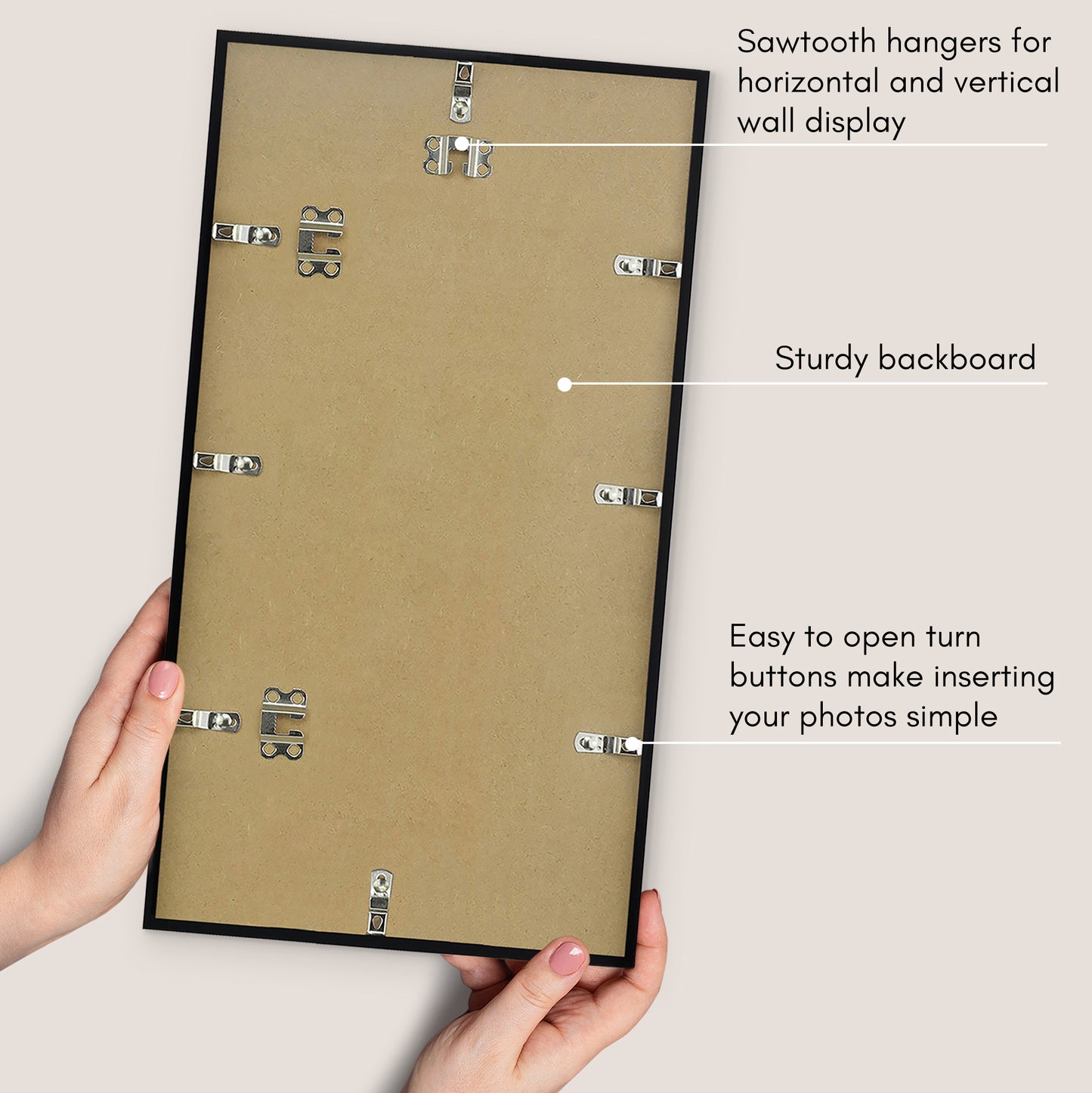 Thin Border Photo Frame in Black - Plexiglass Cover For Horizontal Formats - Picture Frame