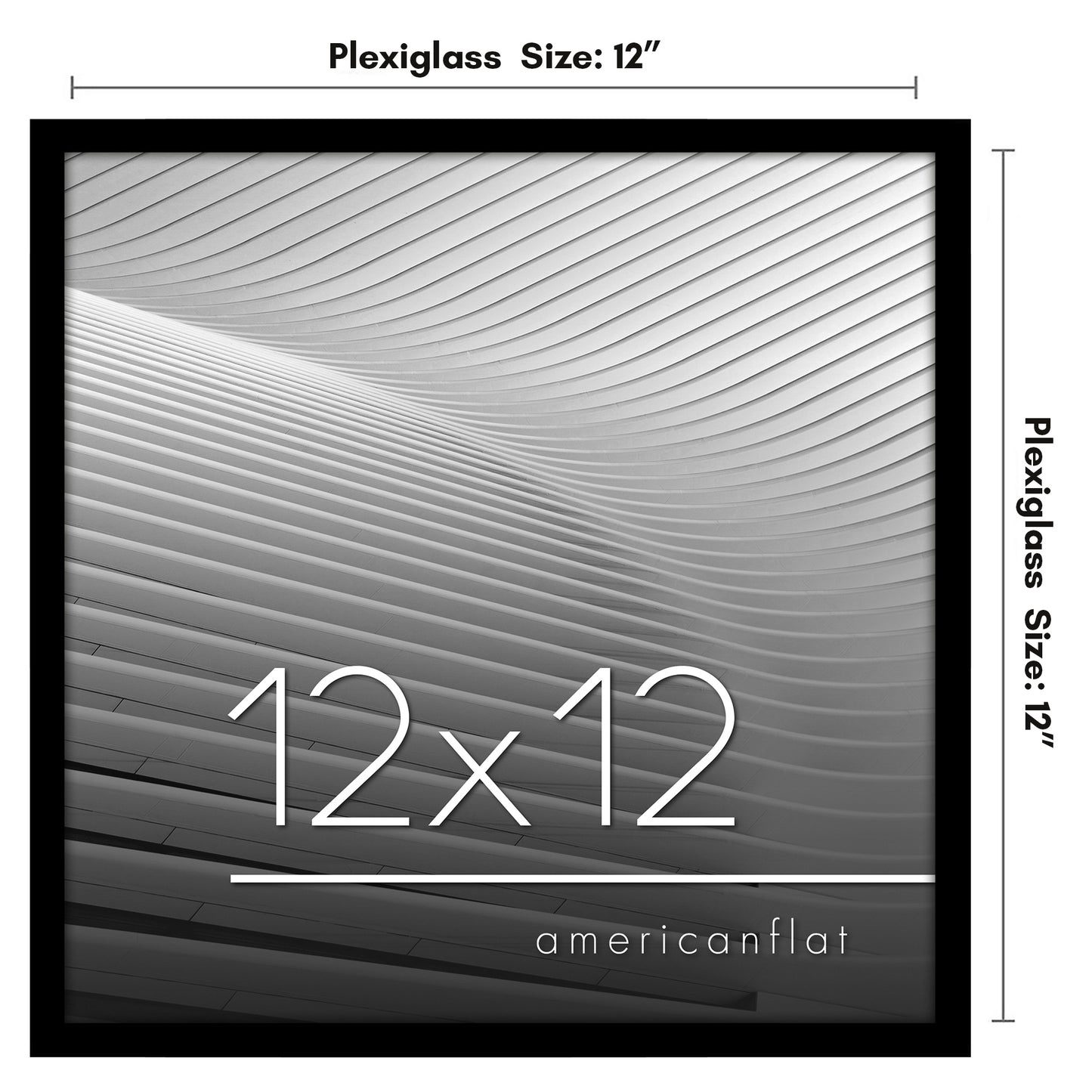 Thin Border Photo Frame in Black - Plexiglass Cover For Horizontal Formats - Picture Frame