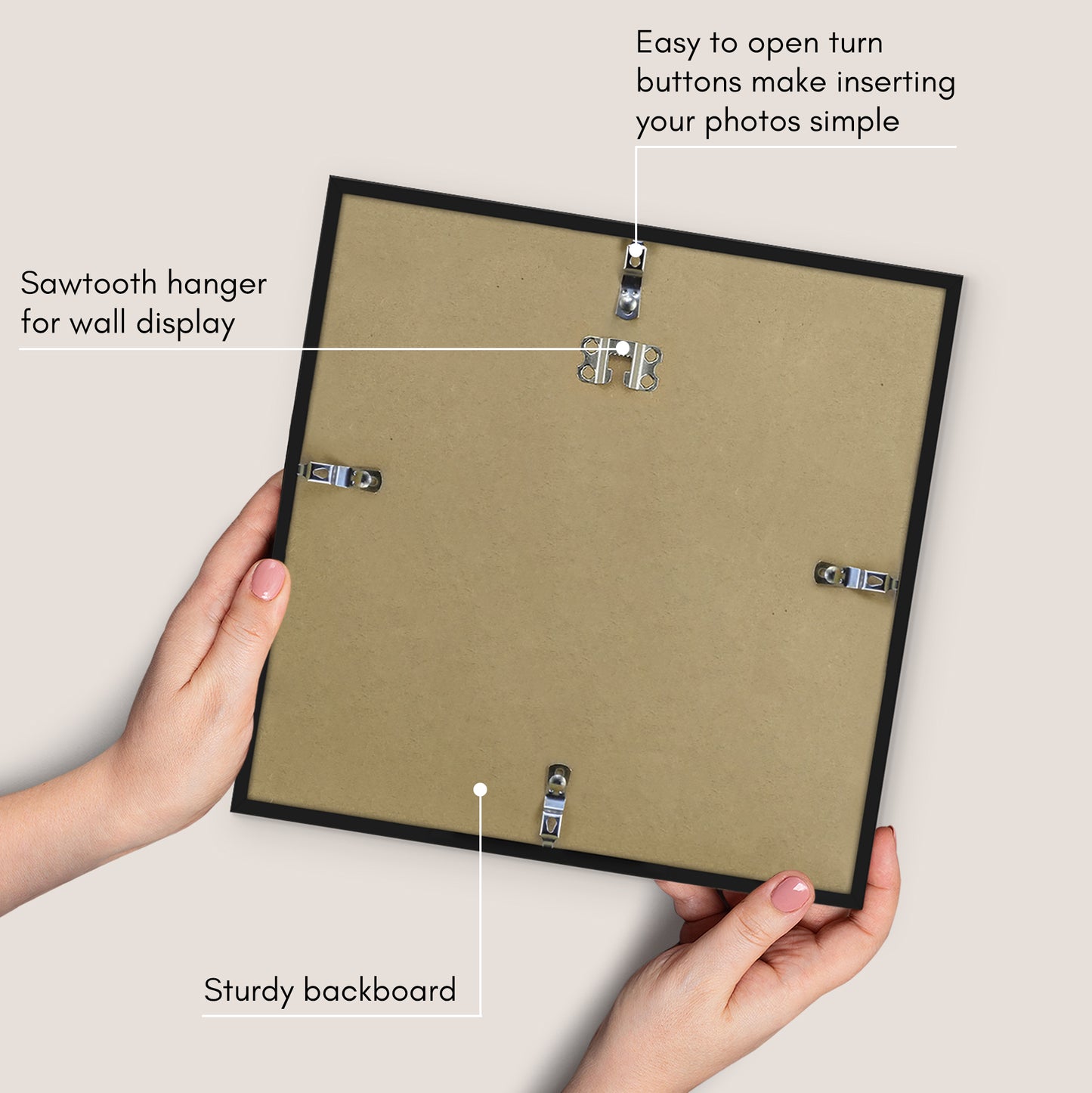 Thin Border Photo Frame in Black - Plexiglass Cover For Horizontal Formats - Picture Frame