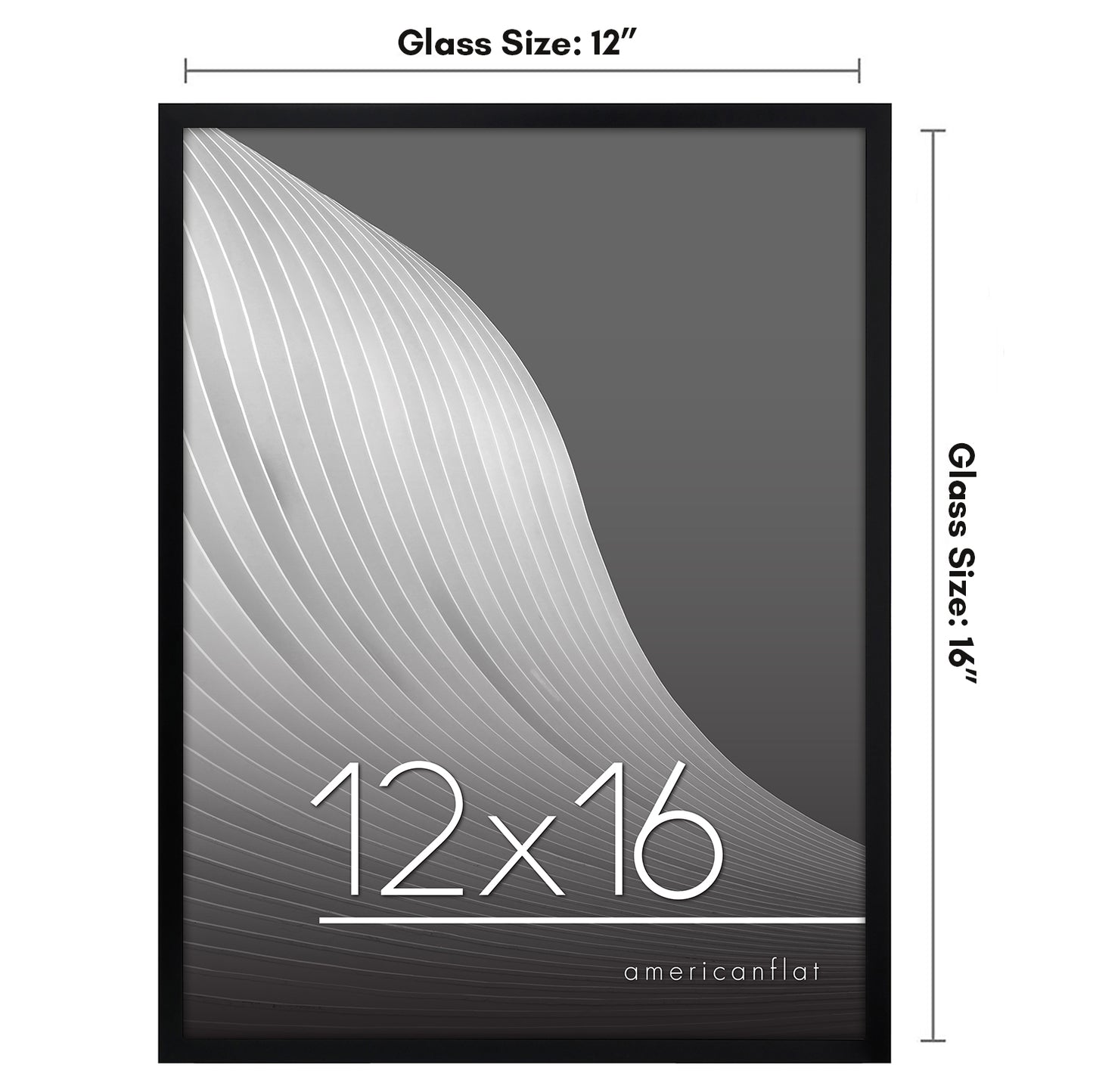 Thin Border Photo Frame in Black - Plexiglass Cover For Horizontal Formats - Picture Frame
