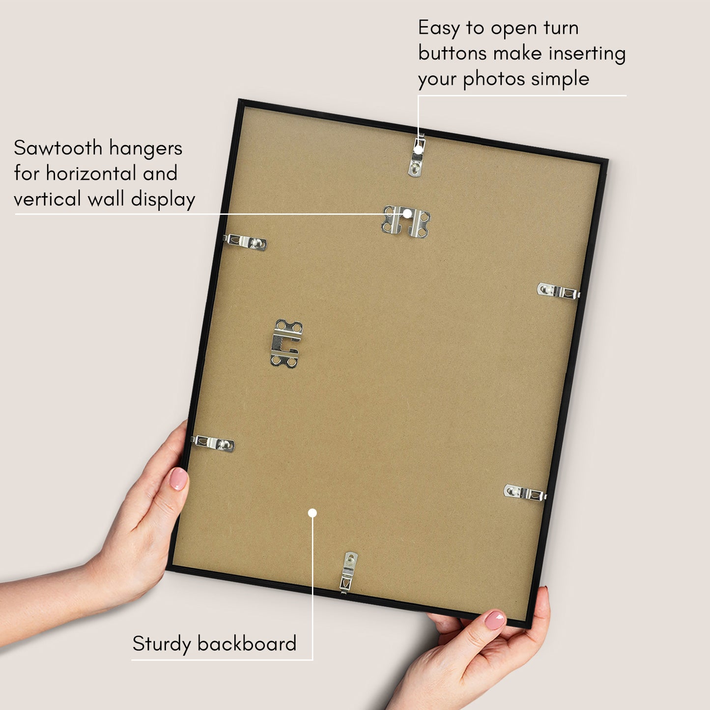 Thin Border Photo Frame in Black - Plexiglass Cover For Horizontal Formats - Picture Frame