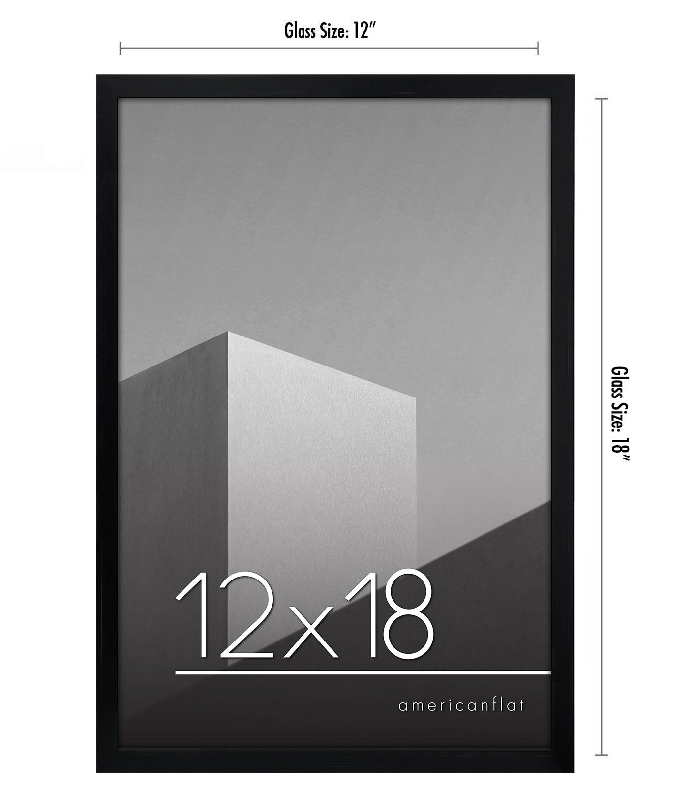 Thin Border Photo Frame in Black - Plexiglass Cover For Horizontal Formats - Picture Frame