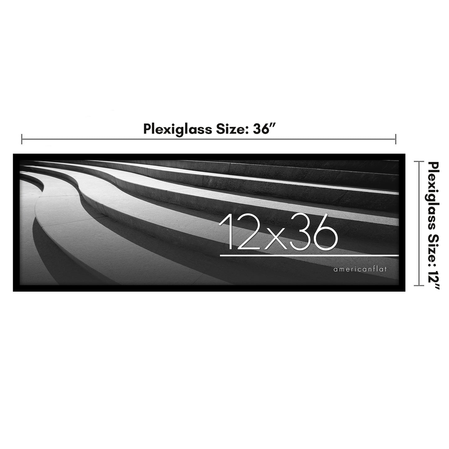 Thin Border Photo Frame in Black - Plexiglass Cover For Horizontal Formats - Picture Frame