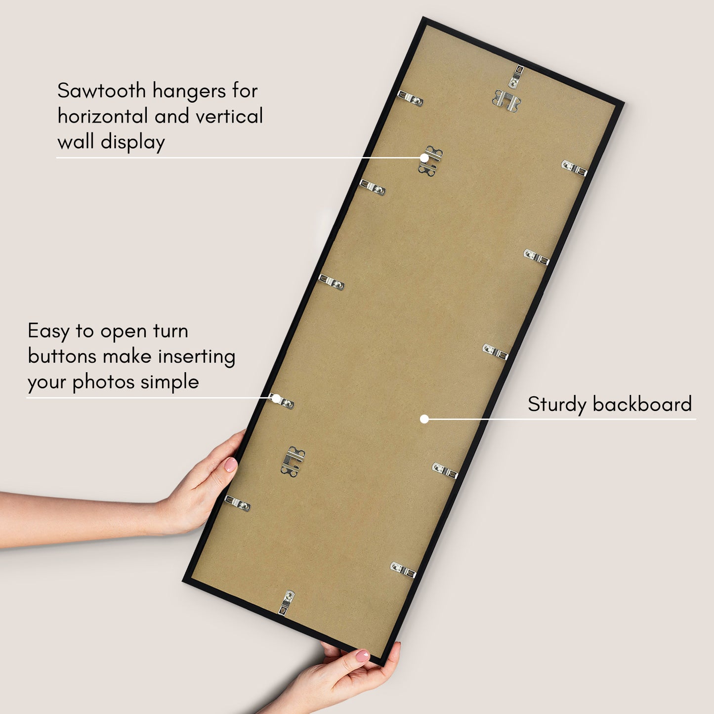 Thin Border Photo Frame in Black - Plexiglass Cover For Horizontal Formats - Picture Frame