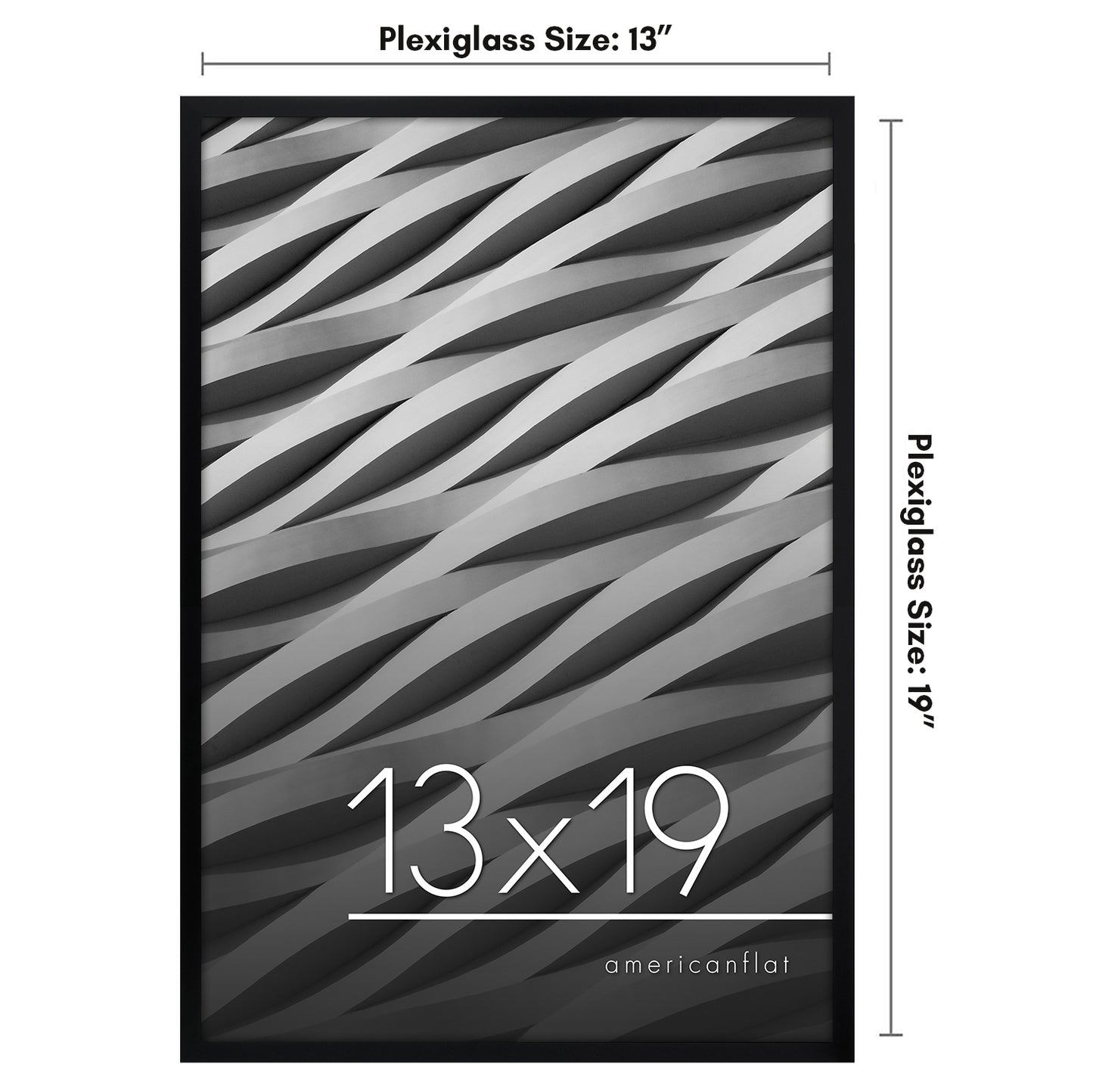 Thin Border Photo Frame in Black - Plexiglass Cover For Horizontal Formats - Picture Frame