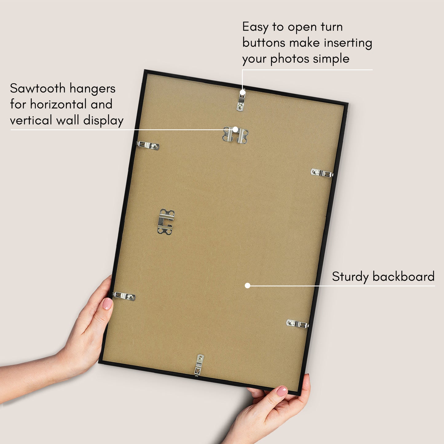 Thin Border Photo Frame in Black - Plexiglass Cover For Horizontal Formats - Picture Frame