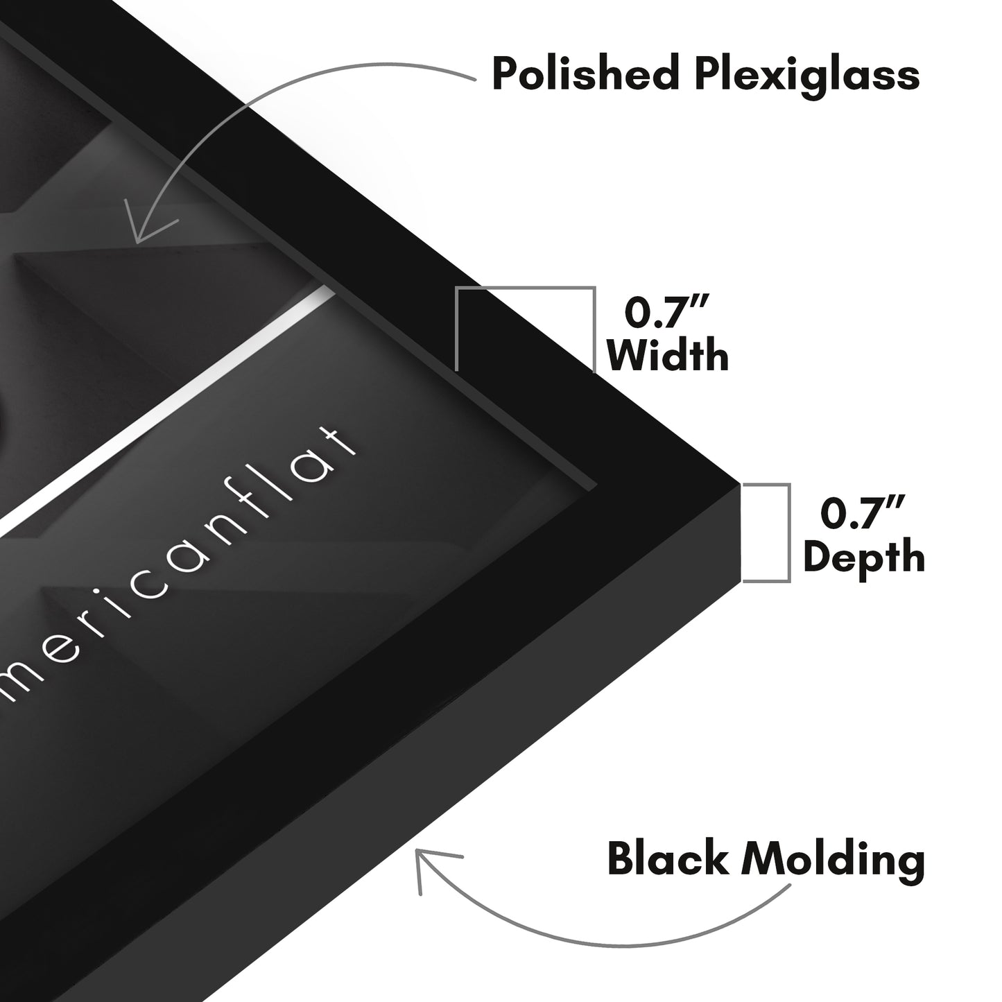 Thin Border Photo Frame in Black - Plexiglass Cover For Horizontal Formats - Picture Frame