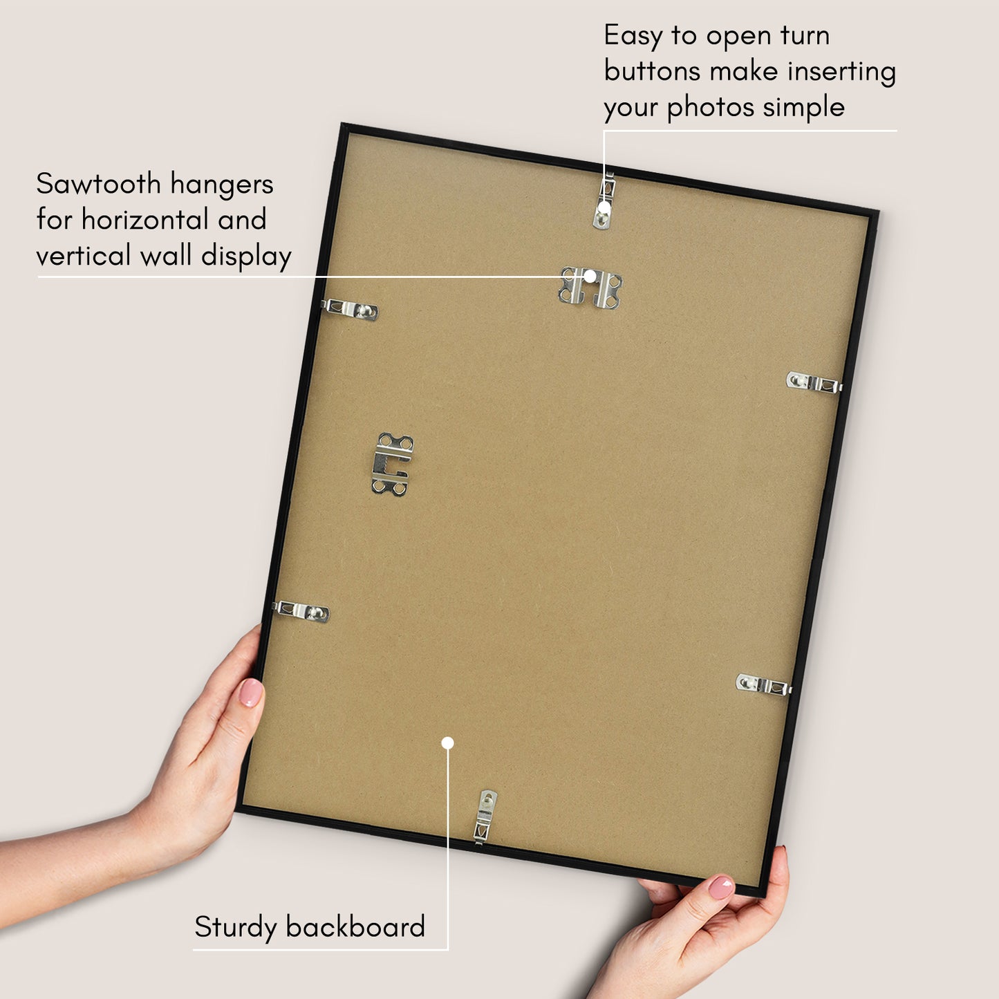 Thin Border Photo Frame in Black - Plexiglass Cover For Horizontal Formats - Picture Frame