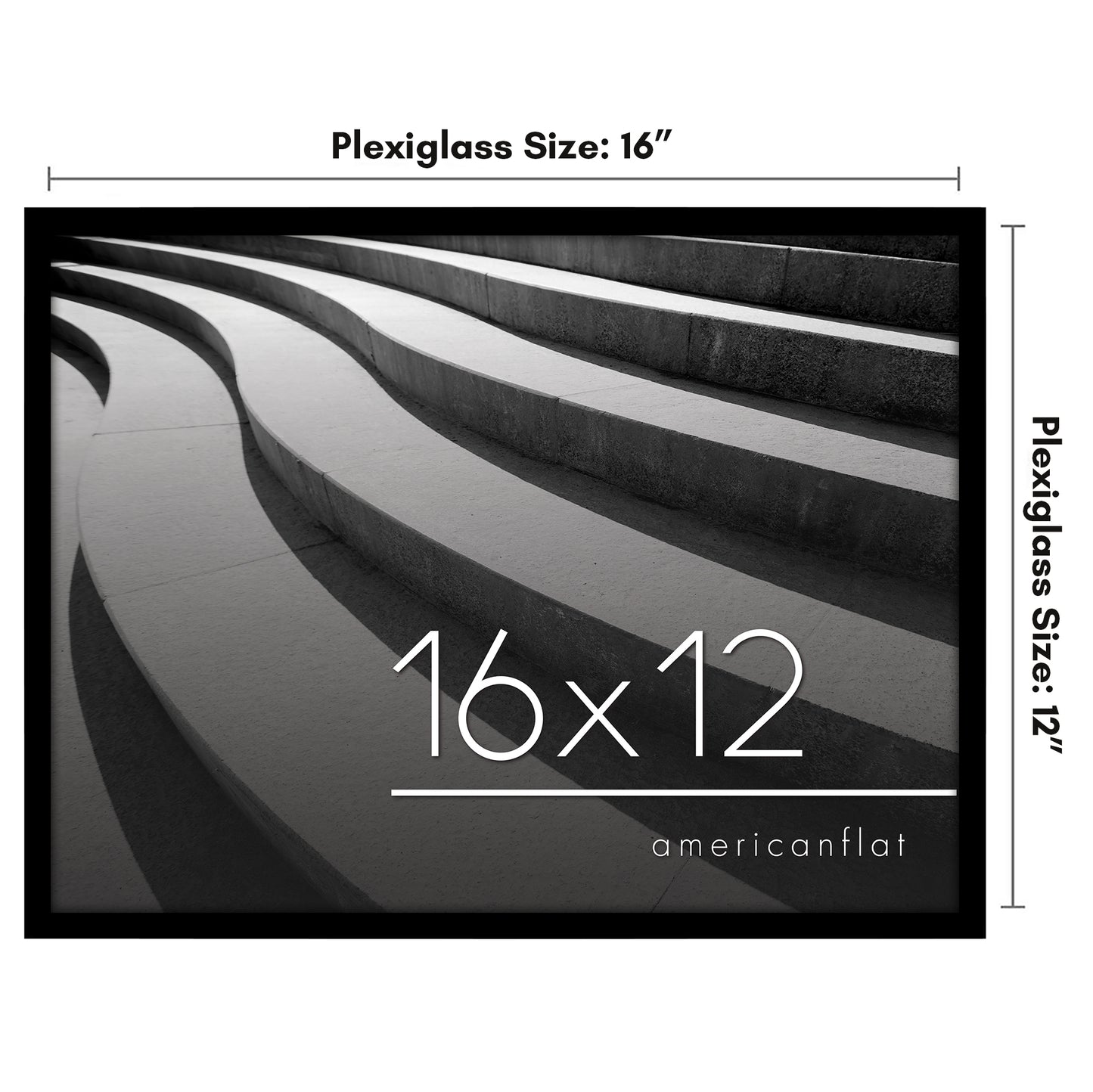 Thin Border Photo Frame in Black - Plexiglass Cover For Horizontal Formats - Picture Frame