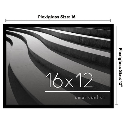 Thin Border Photo Frame in Black - Plexiglass Cover For Horizontal Formats - Picture Frame