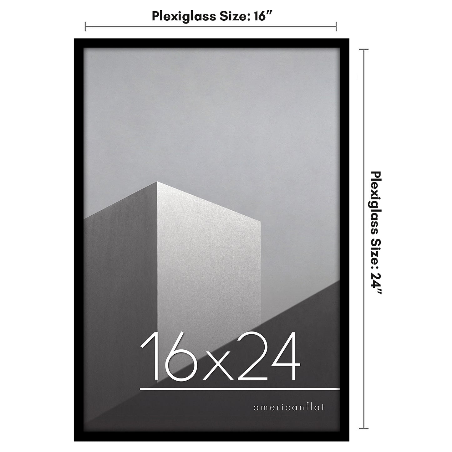Thin Border Photo Frame in Black - Plexiglass Cover For Horizontal Formats - Picture Frame
