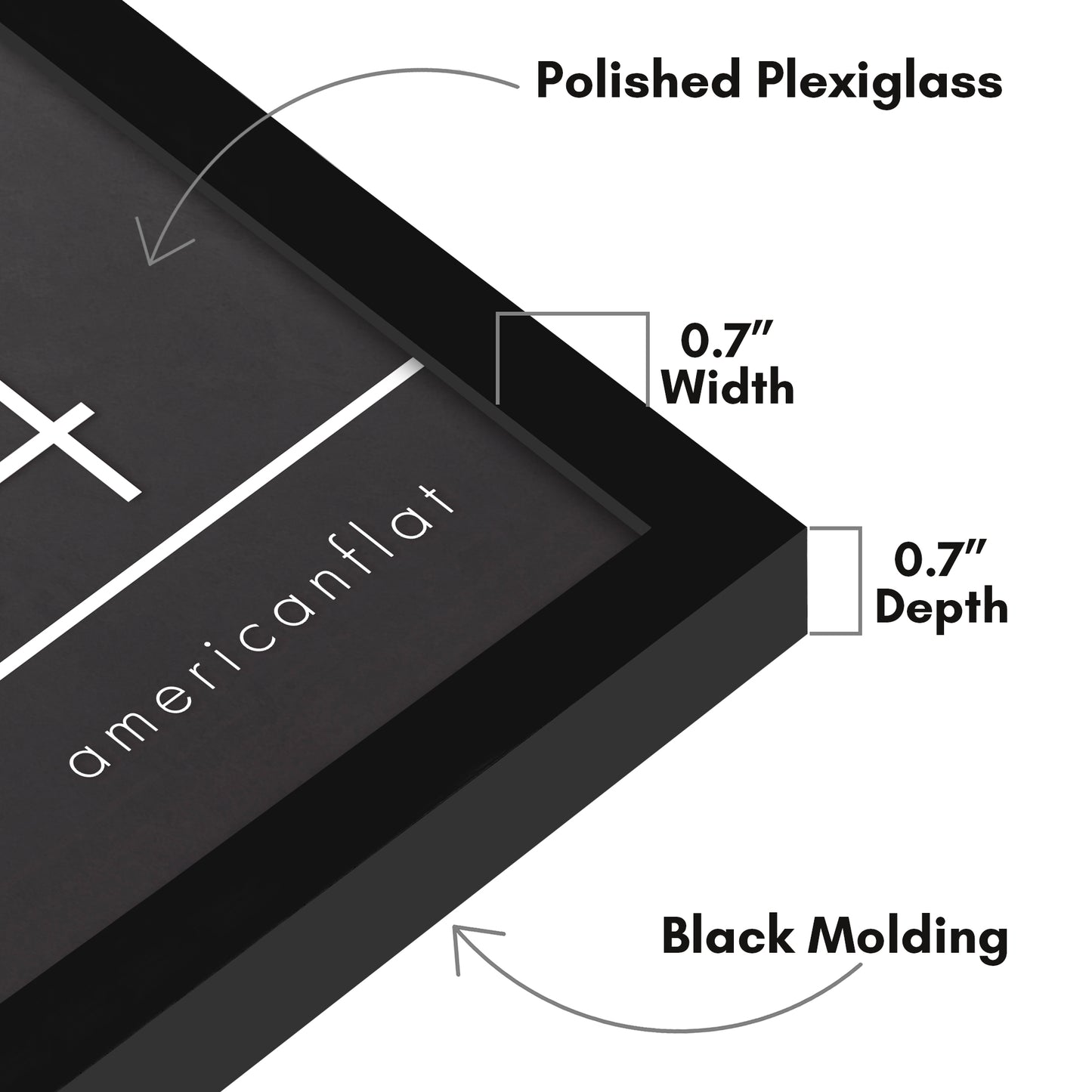 Thin Border Photo Frame in Black - Plexiglass Cover For Horizontal Formats - Picture Frame