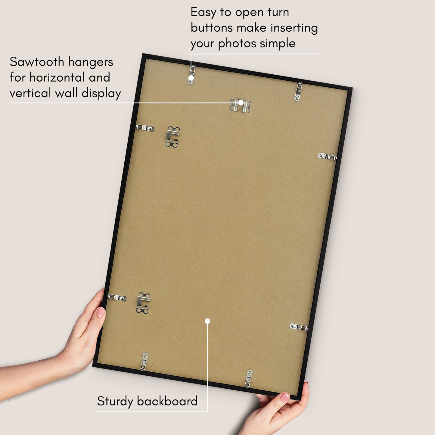 Thin Border Photo Frame in Black - Plexiglass Cover For Horizontal Formats - Picture Frame